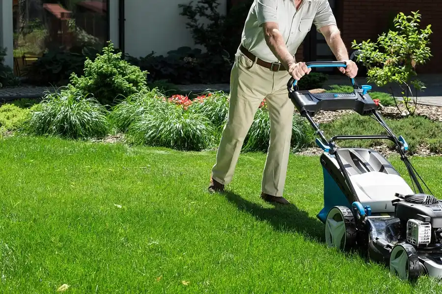 Can you mow wet grass Fishers, IN